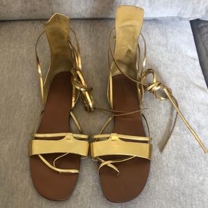 Zara Gold Wrap Sandals